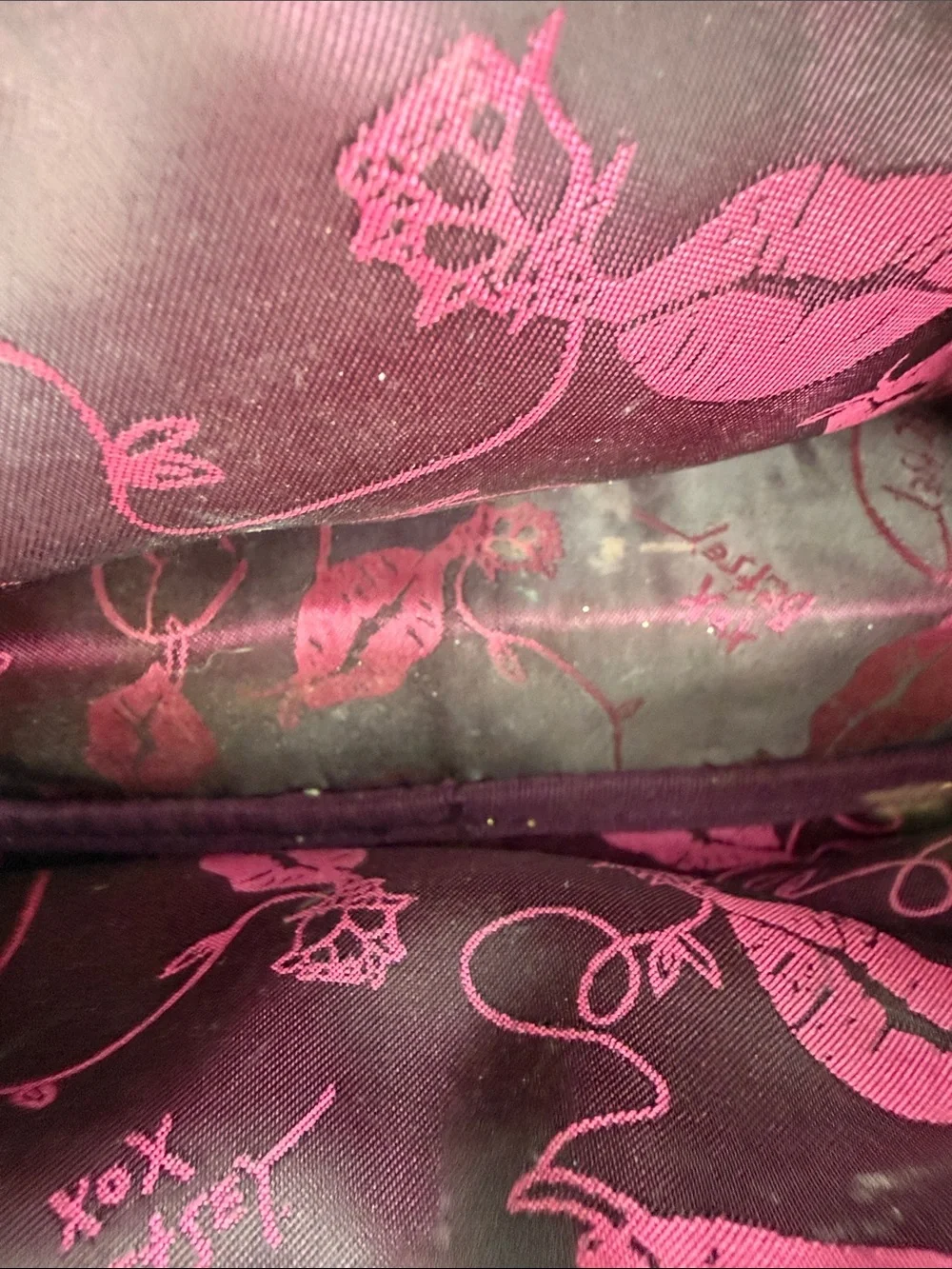 Betsey Johnson Leopard Floral Cosmetic Pouch - Pink, Teal & Brown